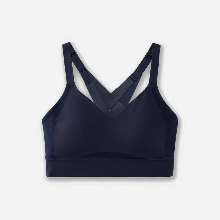 Brooks Drive Interlace Israel - Women's Running Bra - Navy (13590-YXSM)
